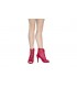 Rød støvlett i skinn med stiletthæl, 11 cm høy hæl, bare 38 tilbud 30%