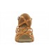 Lys brun satengsko med dekorative og elastiske bånd, 5.5 cm hæl