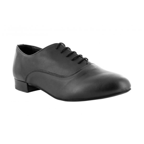 Klassisk sort dansesko for herre, høy kvalitet, 2.5 cm hæl, tilbud 30%