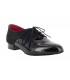 Elegant sort dansesko for herre, lakk og skinn, 2.5 cm hæl, tilbud 30%