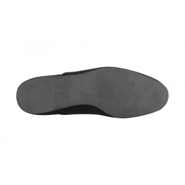 Jazzsko i sort fløyel skinn med DRS såle, 1 cm hæl
